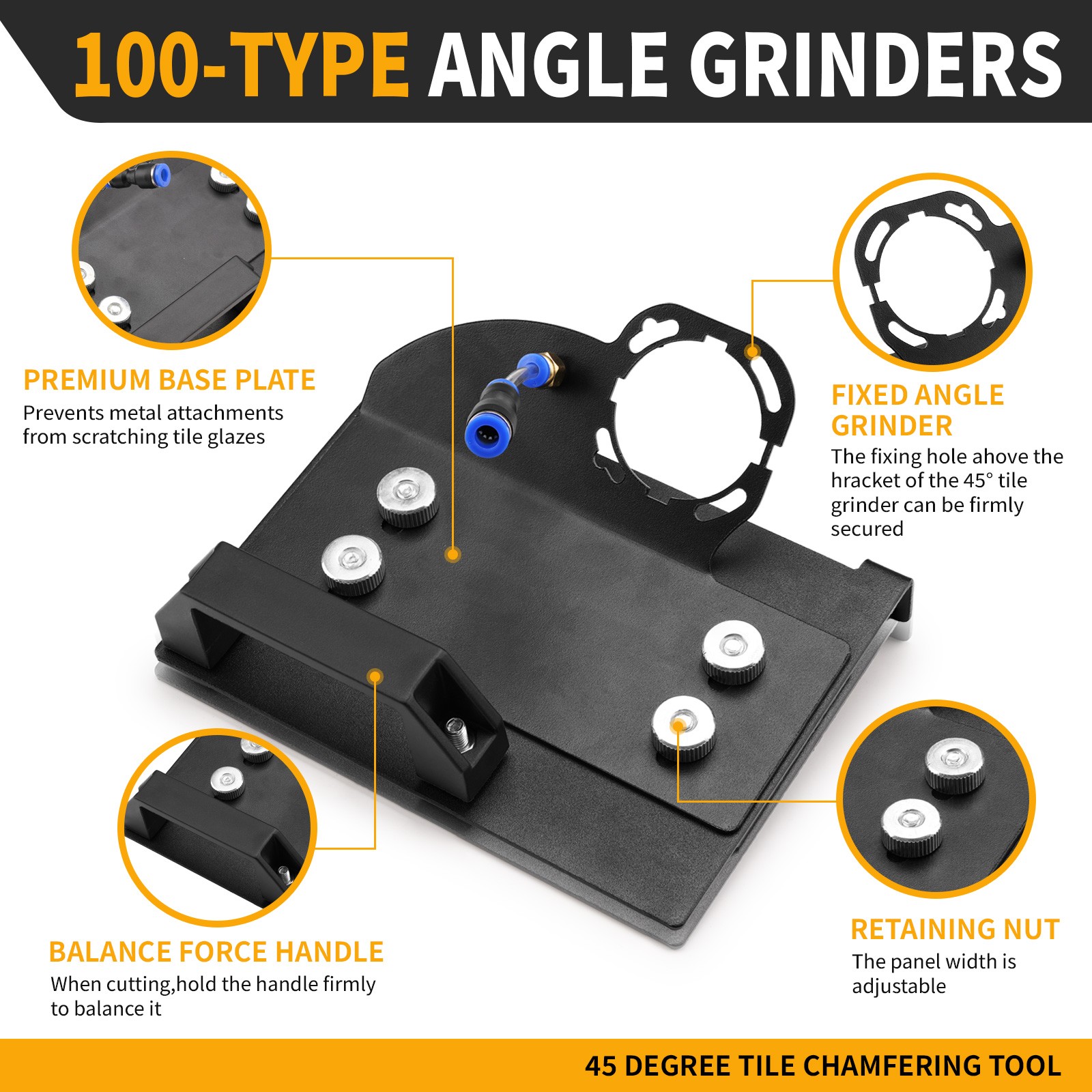 Angle Grinder Tile Chamfering Stand Angle 45 Degree Tile Chamfer Cutting Tool