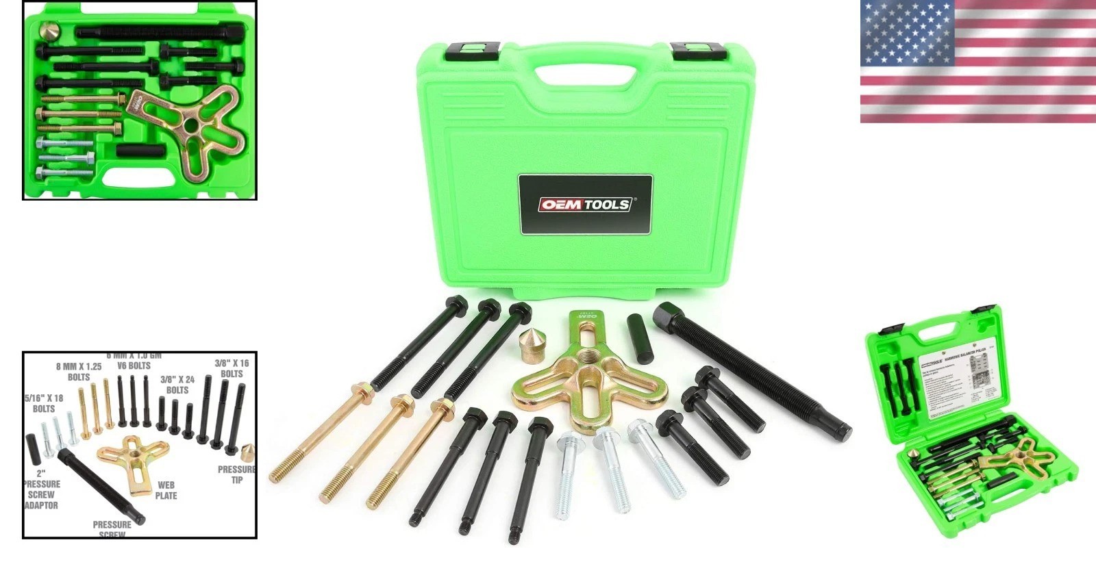 37187 Harmonic Balancer Puller Kit – Heat-Treated Steel, Easy & Versatile Use