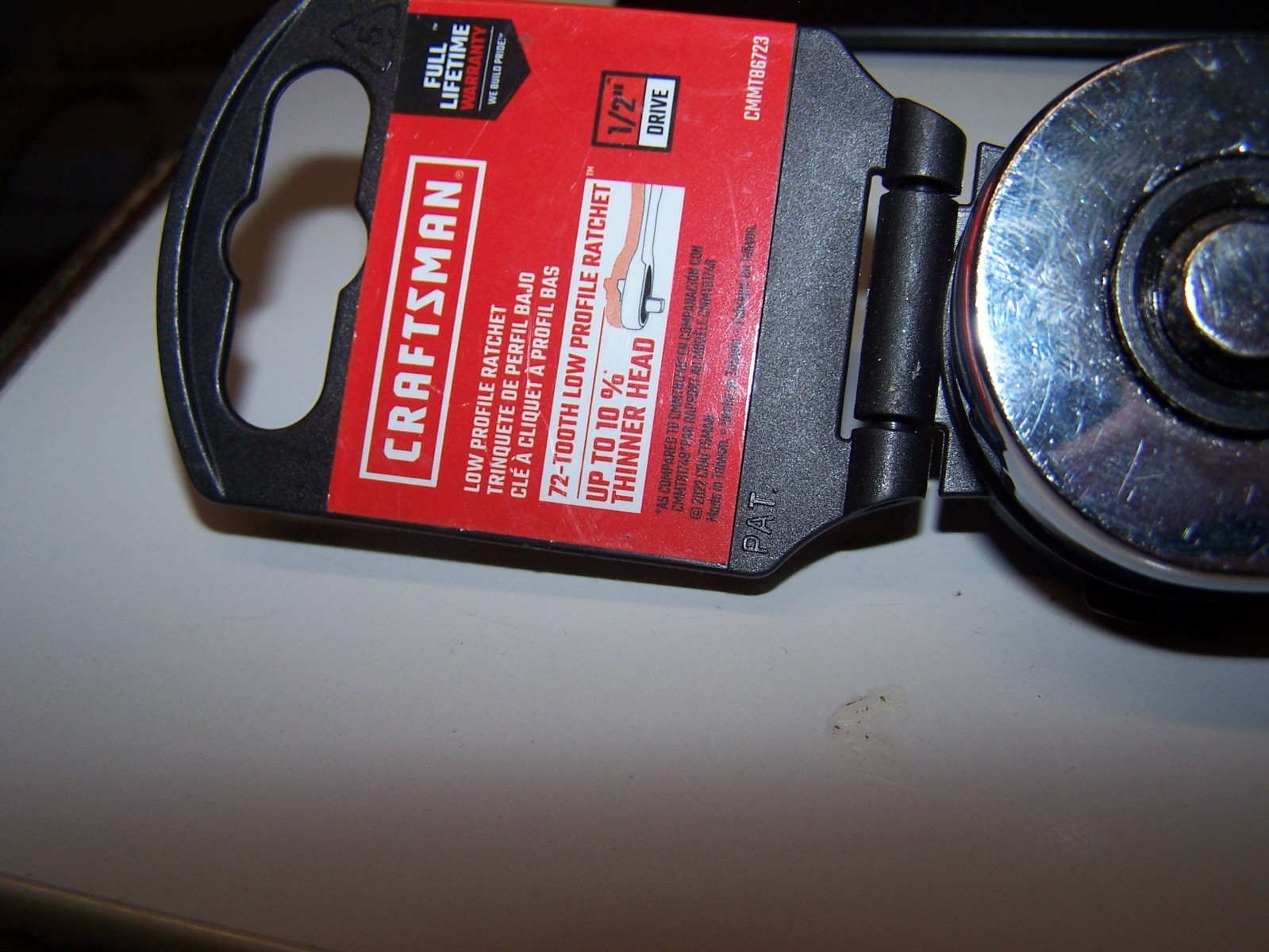 Craftsman CMMT86723 1/2″ Dr Low Profile 72 Tooth Full Polish Ratchet New