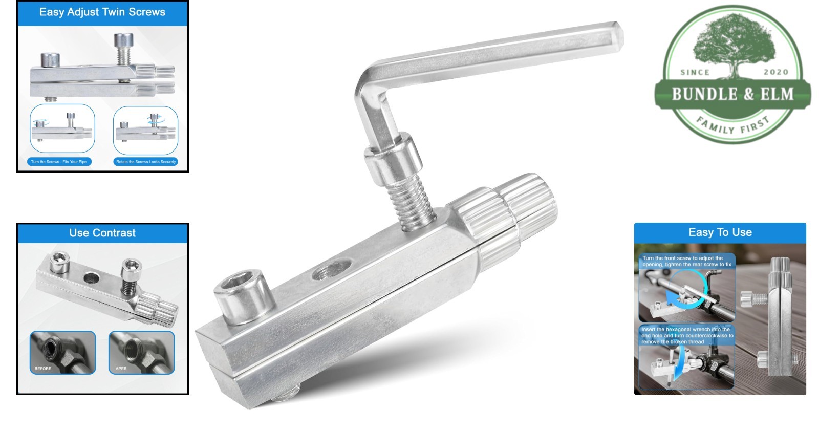 High-Quality Carbon Steel Stripped Screw Extractor with Adjustable Size Features