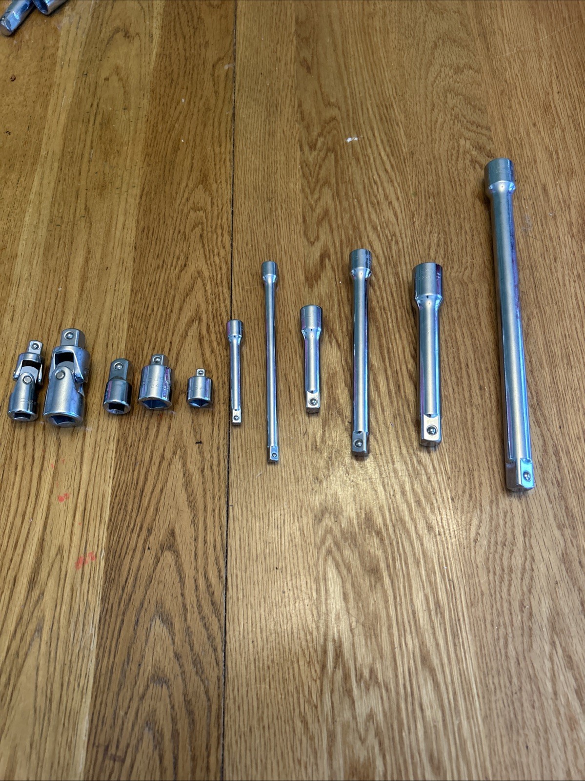 HUSKY – Tool Lot, Extensions,Adapters, Universal Joint 1/4”,3/8” & 1/2” Drives