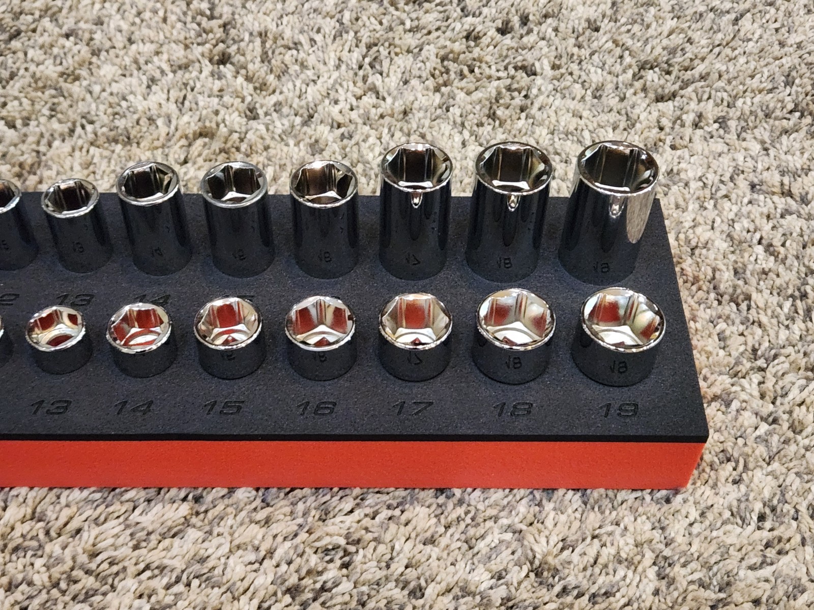 Icon 24 pc 3/8 DRIVE METRIC DEEP SOCKET SET 6 POINT 8-19mm Short Deep Foam NEW