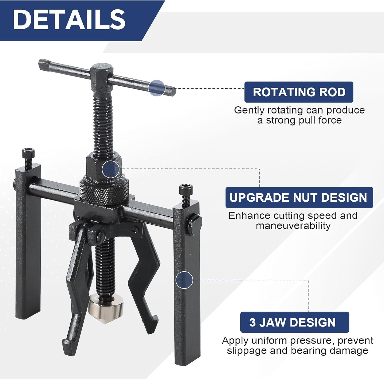 Corrosion-Resistant 3 Jaw Bearing Puller Set – Ideal for Multiple Applications