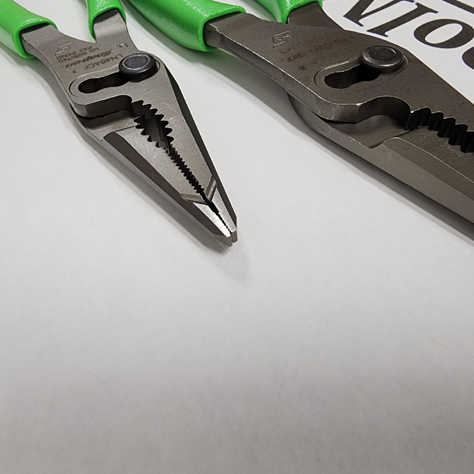 Snap-on Tools NEW 2pc GREEN 7″ & 9″ Long Nose Slip Joint Pliers LN46ACF LN47ACF