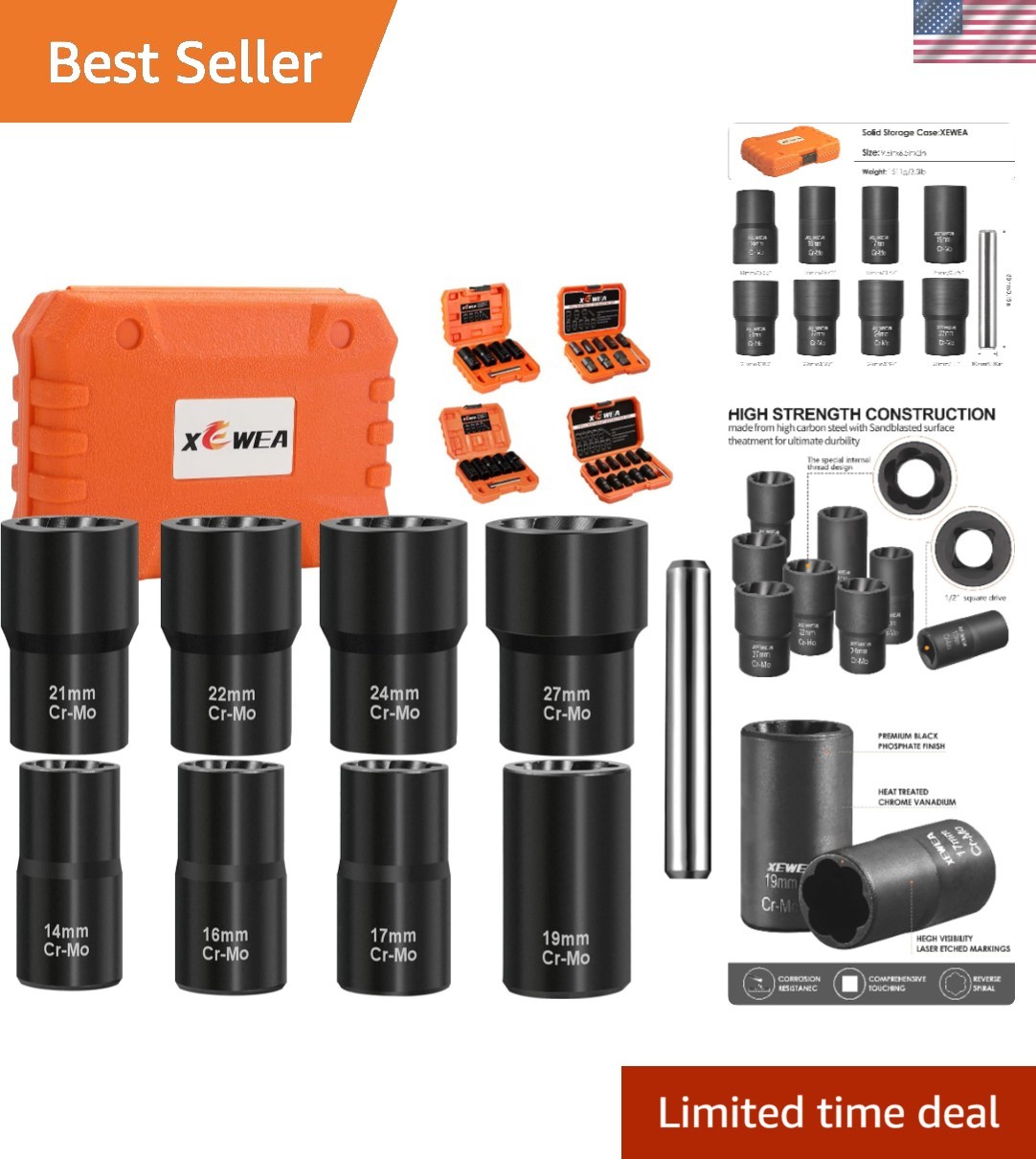 Professional 9PC Wheel Lock Removal Kit – Chrome Molybdenum Steel Design