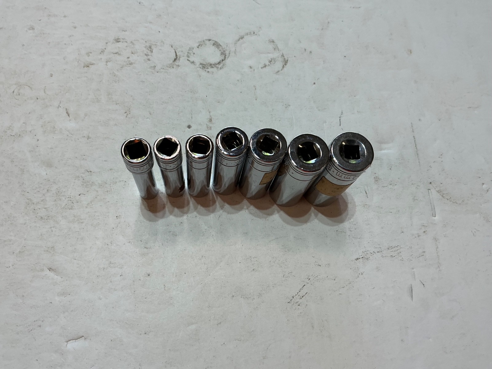 S-K tools 7pc 1/4″ drive metric deep well 6pt socket set 6mm-14mm USA made