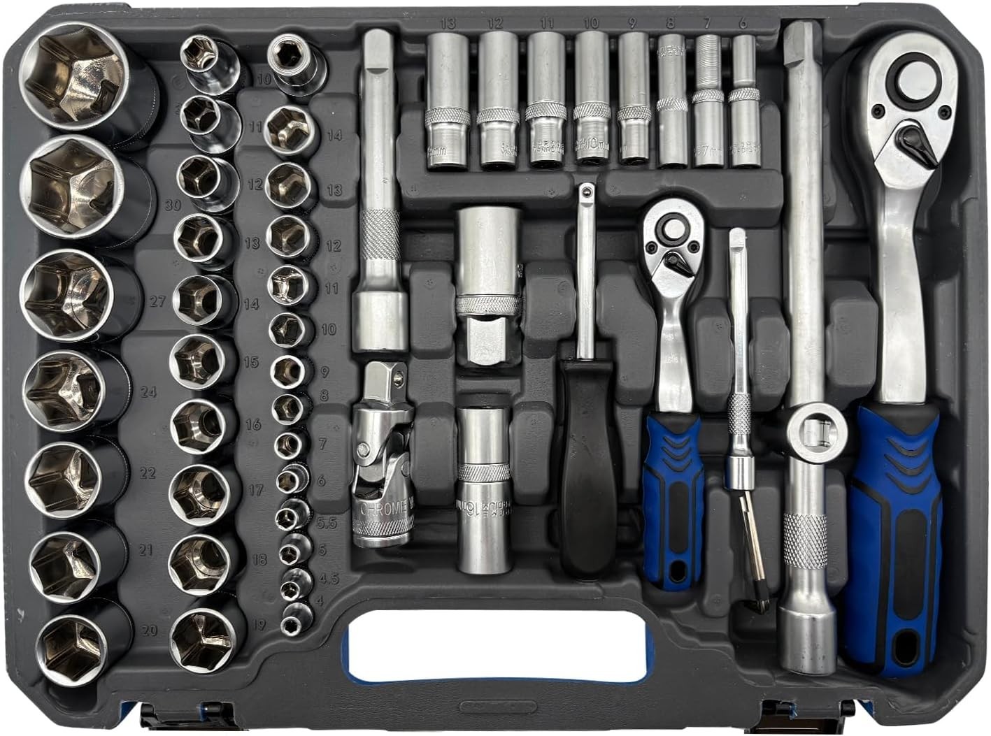 Precision 1/2″ & 1/4″ Drive Ratchet Socket Set – Pearl Nickel Alloy Steel