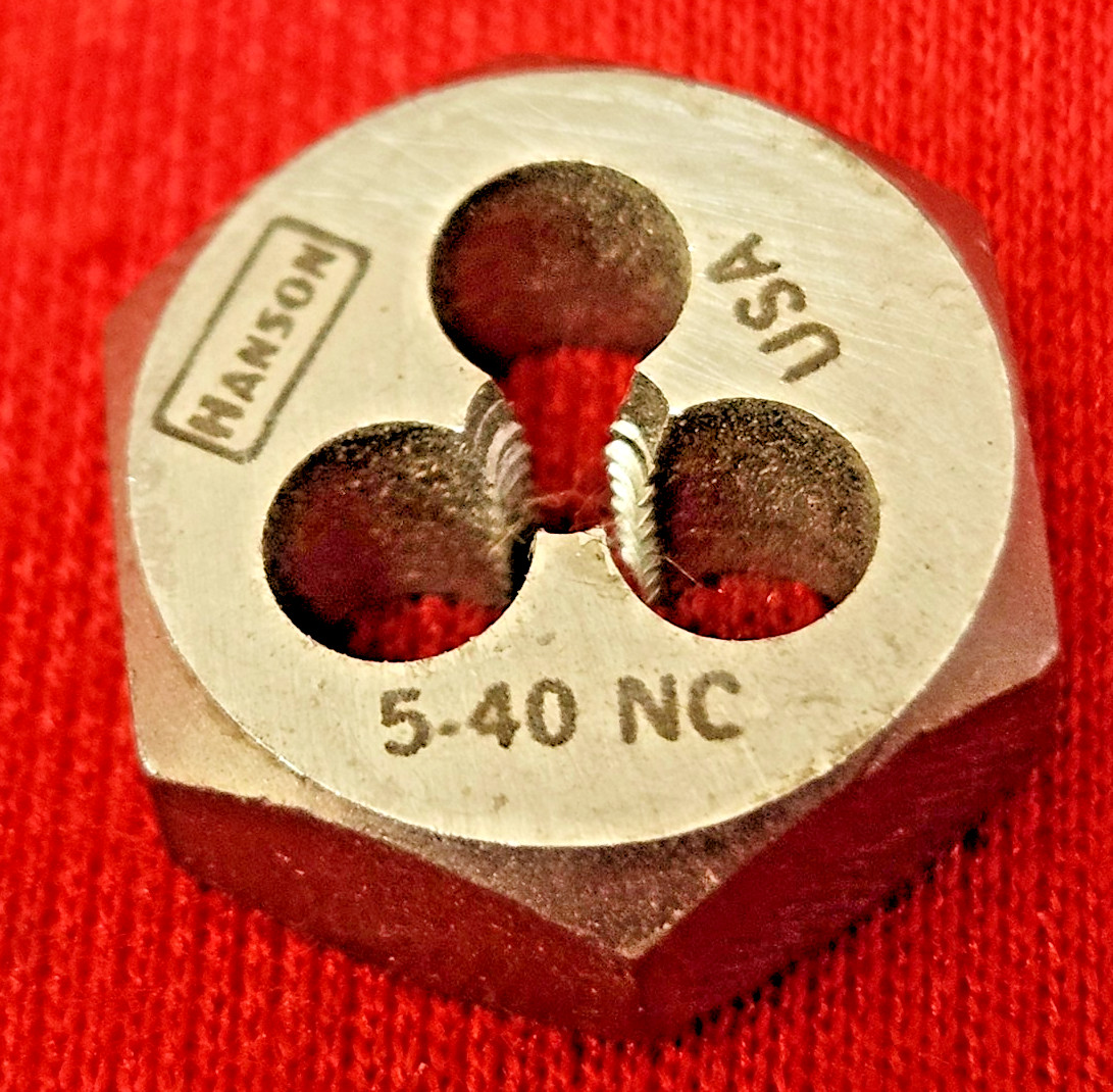 5-40 X 5/8 Hex Die Hanson 6116 Carbon Steel SAE USA RH Rethreading 5/40 SMALL!