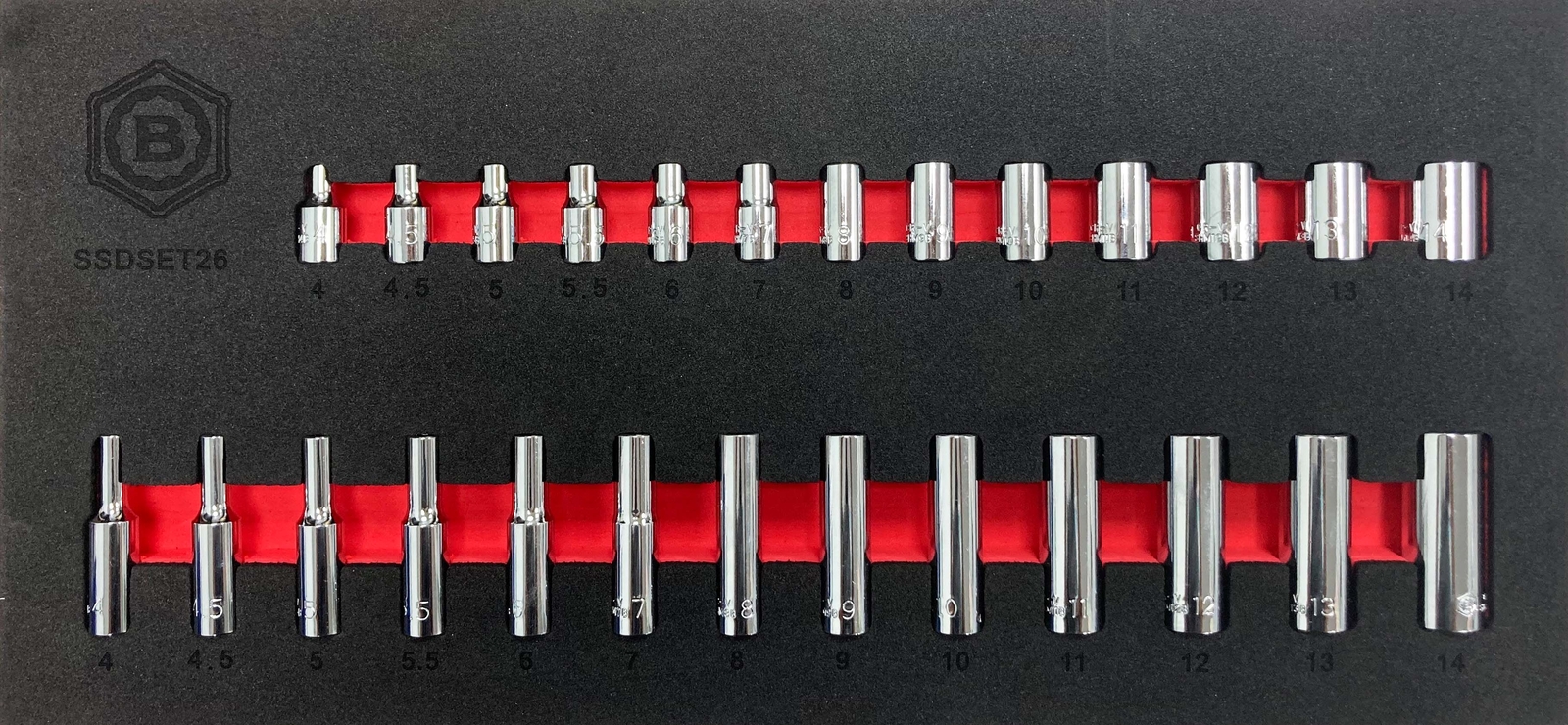 BRITOOL HALLMARK 1/4″D STANDARD & DEEP SOCKET SET + FLEX HEAD EXTENDING RATCHET