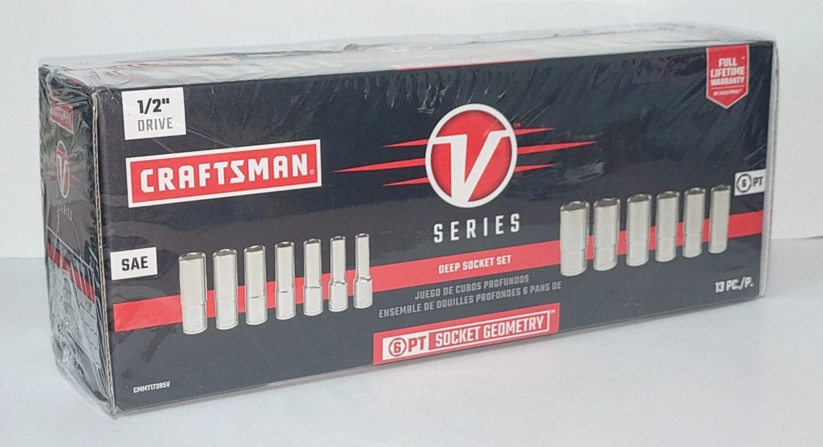 Craftsman V-Series 1/2″ Drive 10 Piece SAE Deep Socket Set CMMT17395V