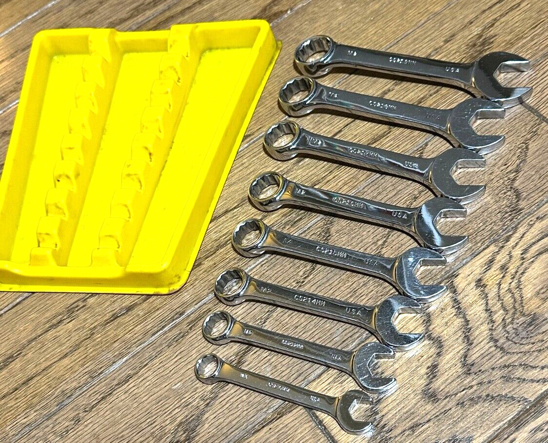 🇺🇸 MAC Tools USA 10-19mm Wrench Set Metric Combo Lot Short Stubby Yellow Tray