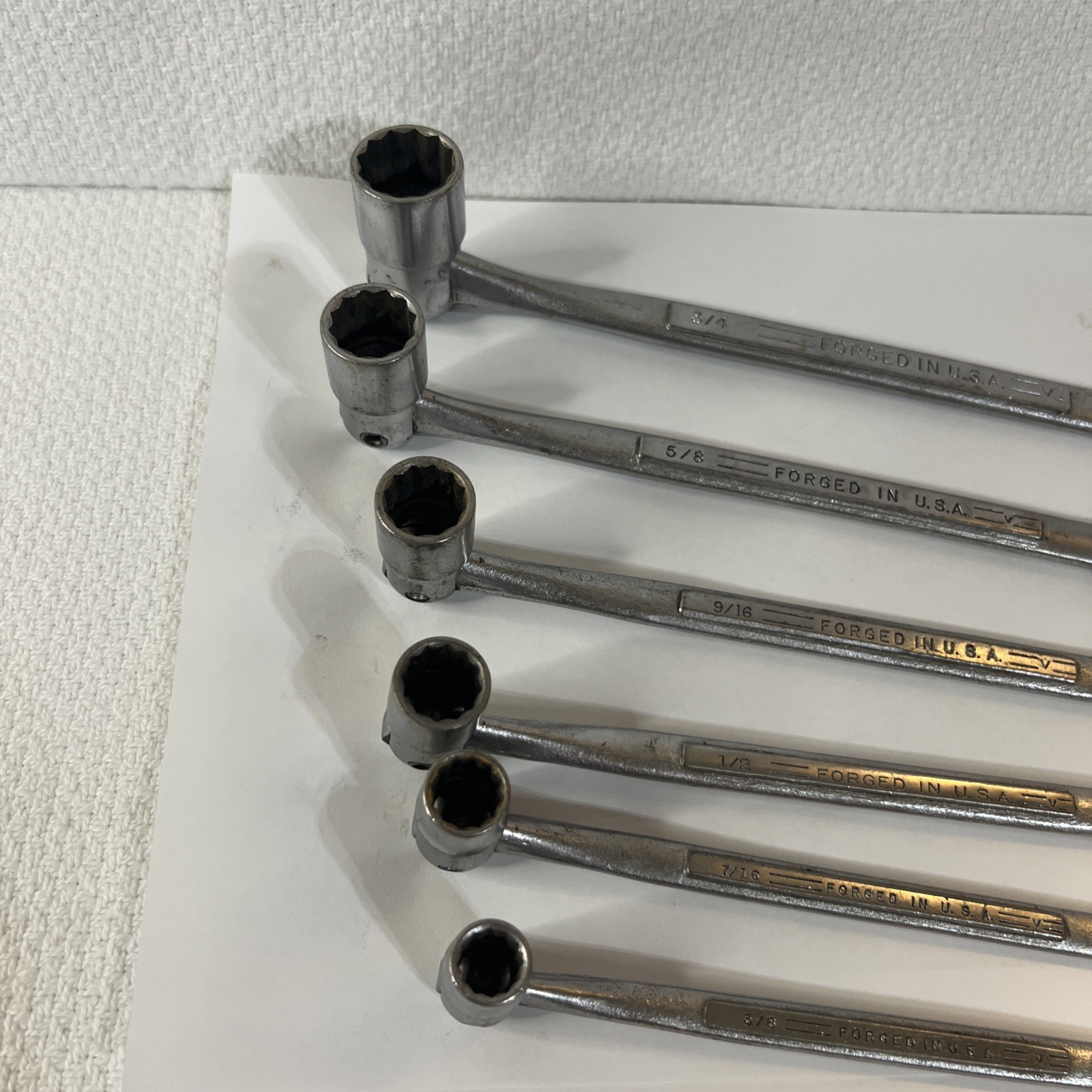 Craftsman Flex Head Socket Wrench 6 Piece Set 12 Point 3/8-3/4 SAE Vintage USA