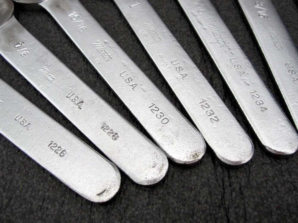 Vintage Martin Tools 9pc SAE Open End Service Wrench Set SW11K Made in USA