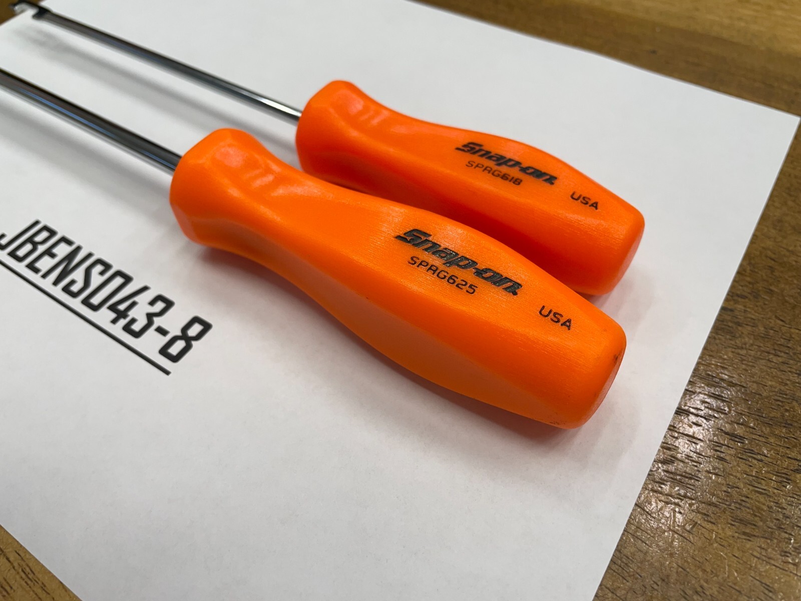 Snap-on Tools USA NEW 2 Piece ORANGE Hard Handle Push-Pull Spring Tool Lot Set