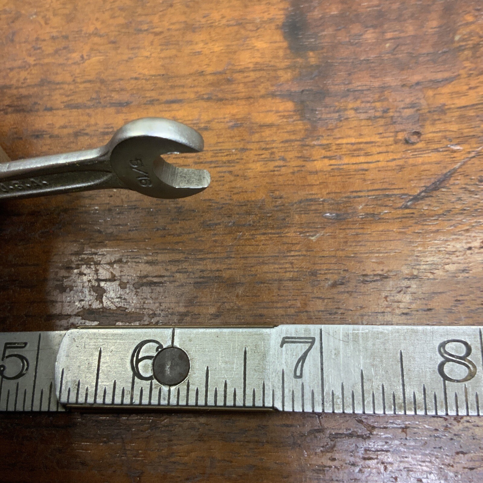 Vintage Indestro USA P20 5/16 In X 1/4 In Midget SAE Open End Wrench Miniature