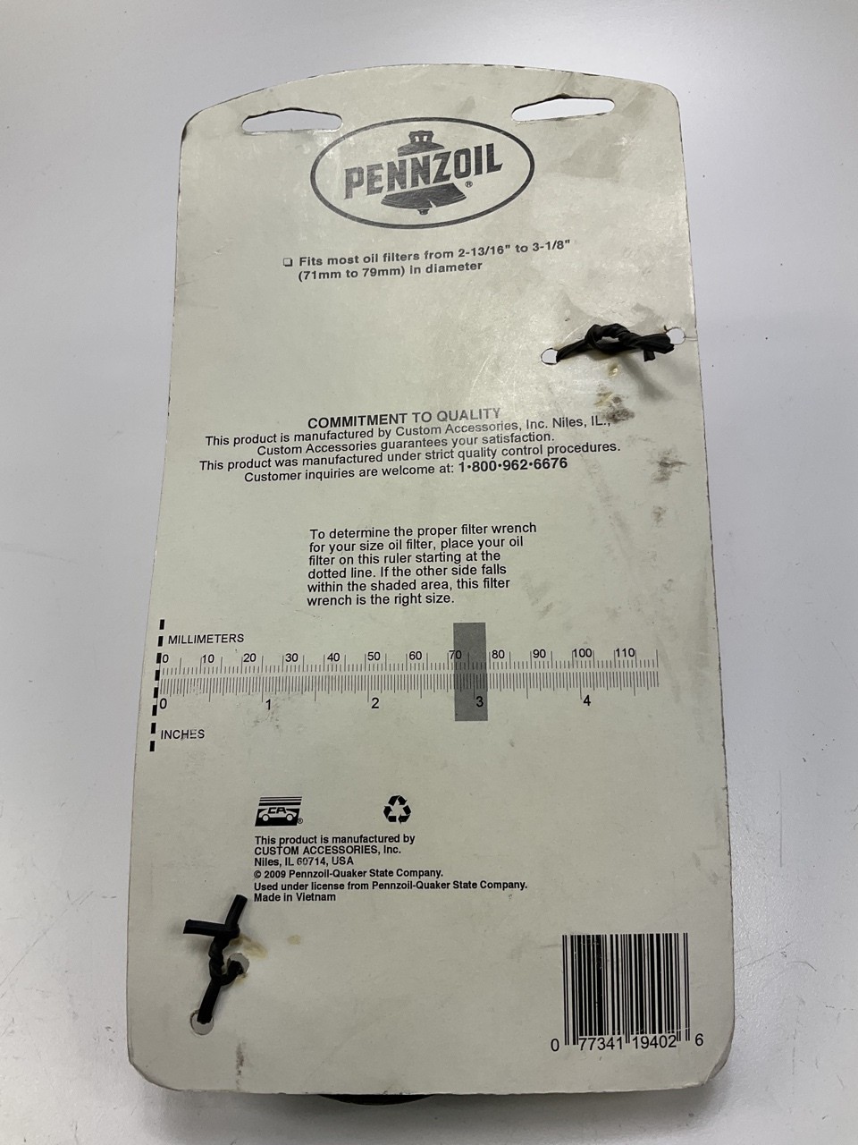 Pennzoil 19402 Oil Filter Wrench Adjustable Strap – 2-13/16″ To 3-1/8″