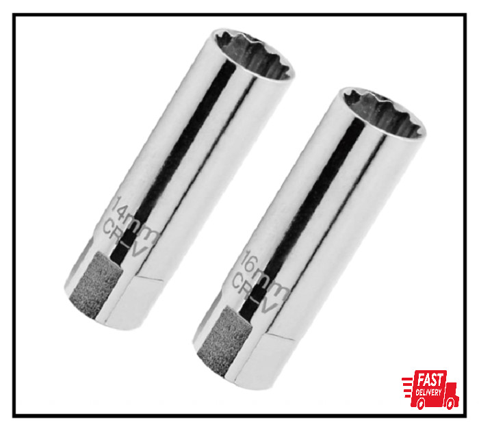 2 Pack Magnetic Spark Plug Socket 3/8 Drive 12 Point Removal Tool for BMW & MINI