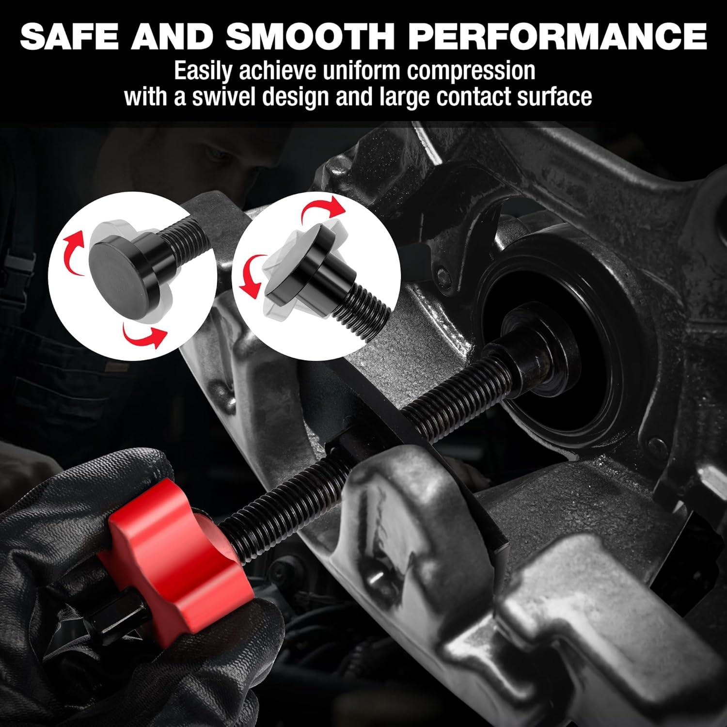 WORKPRO Heavy Duty Disc Brake Pad Spreader Brake Caliper Compression Tool Piston