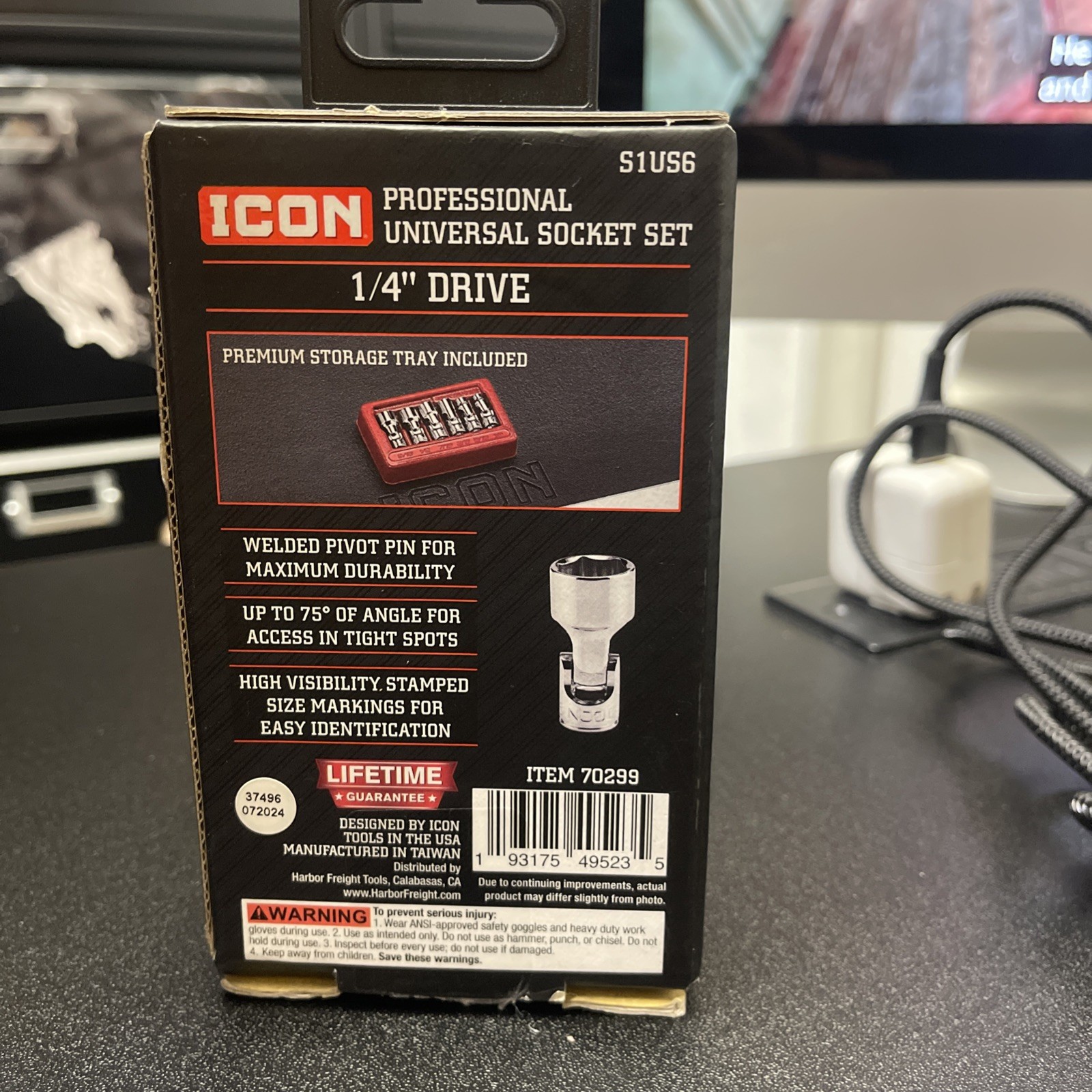 ICON S1US6 PROFESSIONAL UNIVERSAL SOCKET SET SAE 1/4″ DRIVE