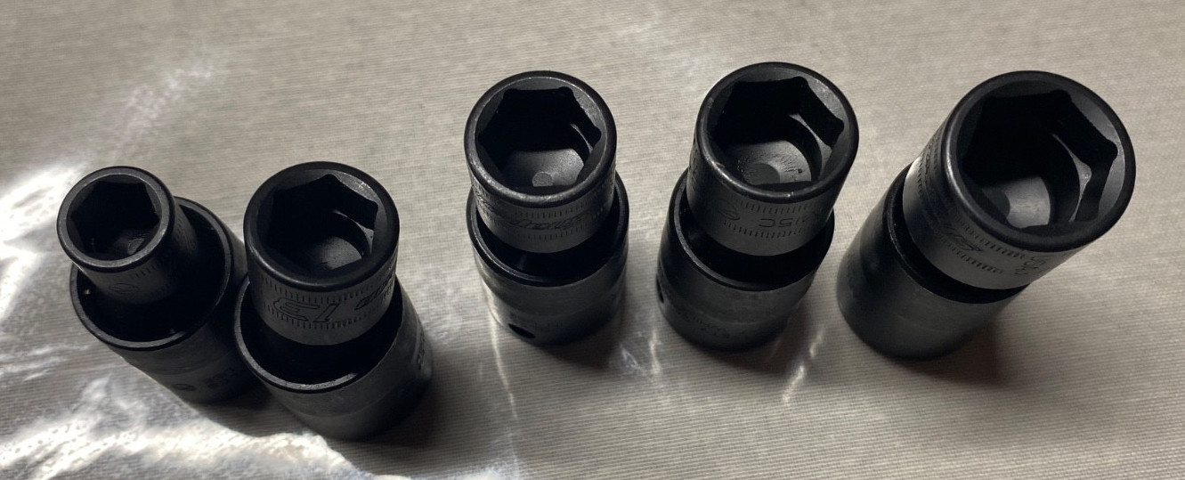 3/8″ Drive 6-Point Metric Low Profile Swivel Impact Socket 10,13,14,15,17mm.