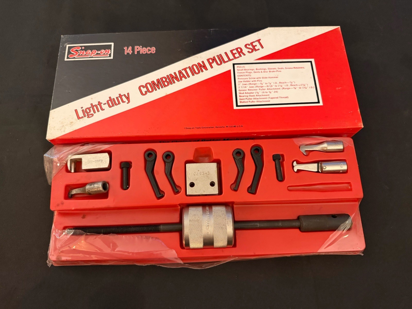 Snap-On CJ93B, 14-Piece Light Duty Combination Puller Set W Slide Hammer CJ125-6