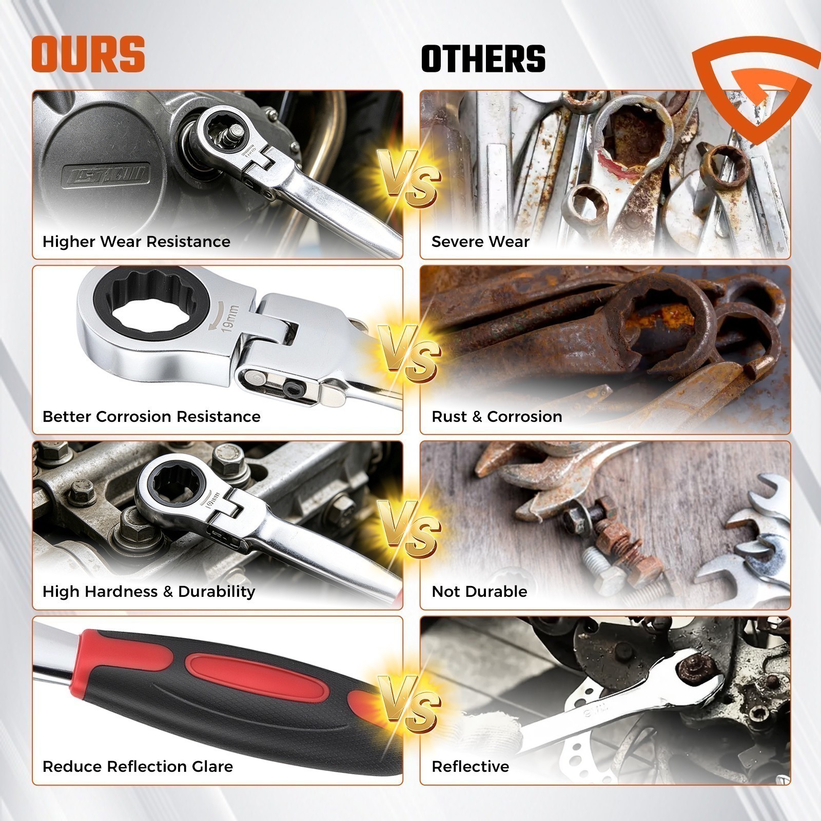 12 in 1 Universal Socket Wrench Multifunction 180° Rotating Head Spanner Tool US