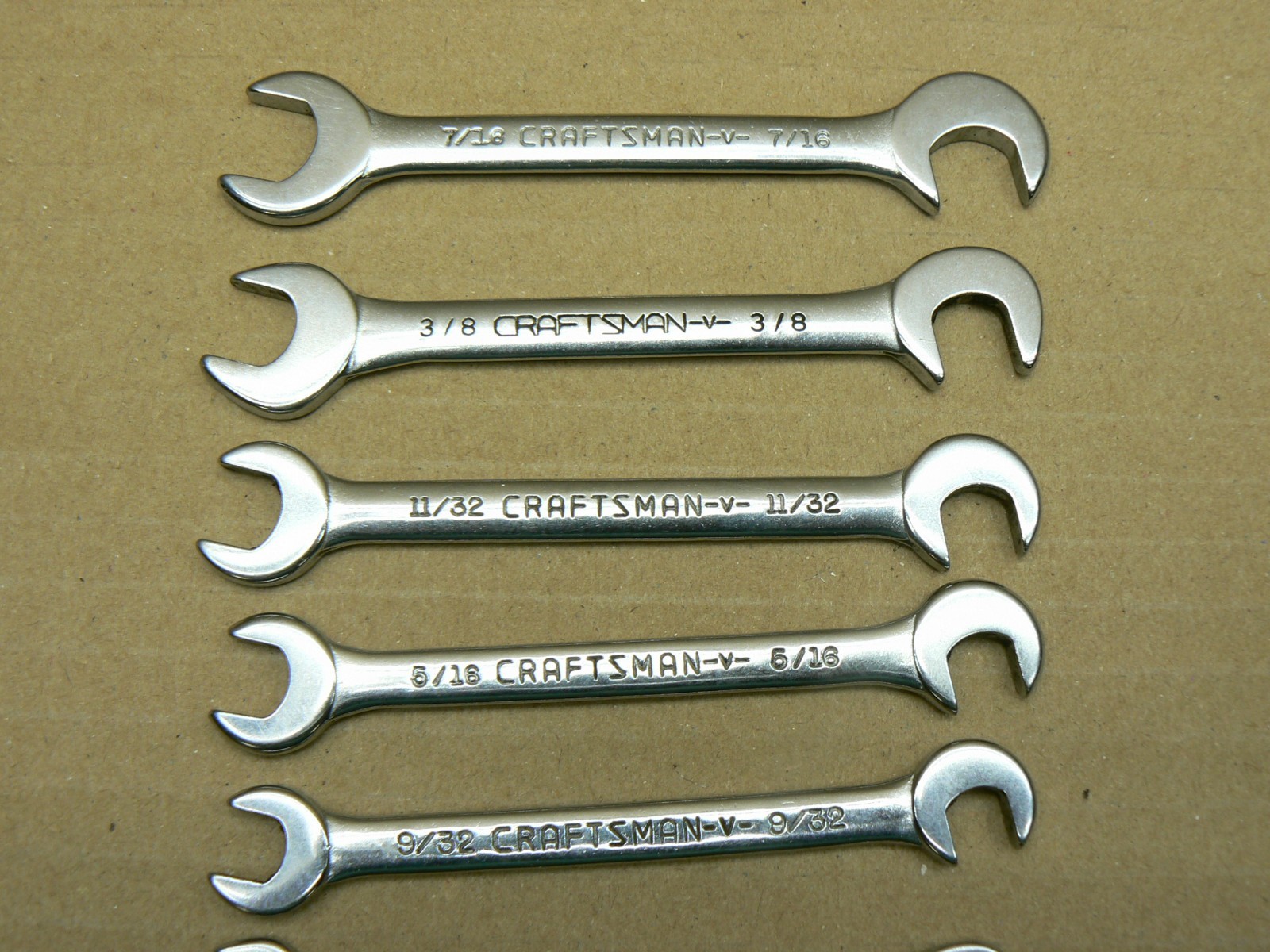 CRAFTSMAN SAE IGNITION WRENCH SET 9 4306 , 8 PCS , -V- Series VINTAGE USA