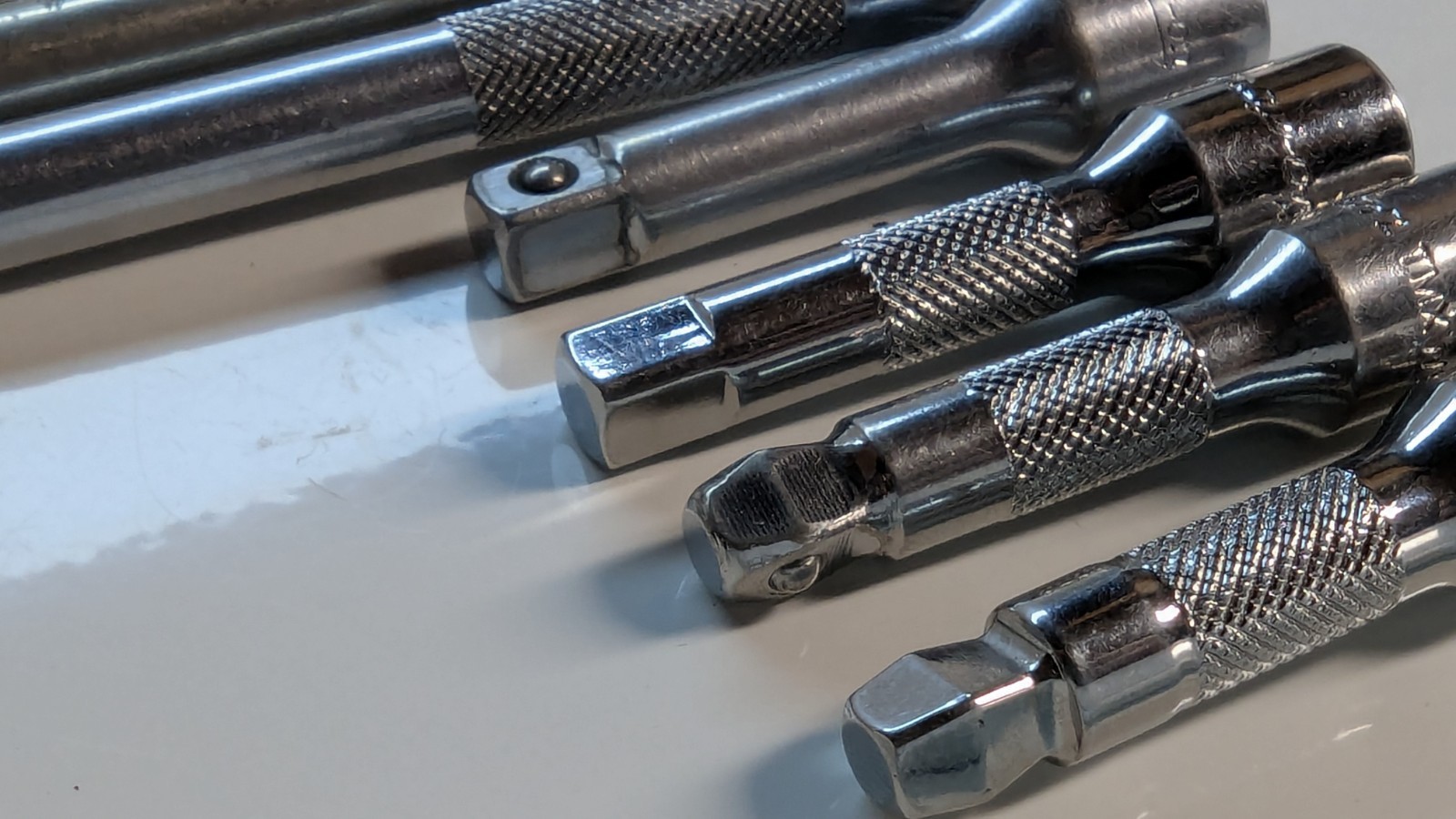 Snap-on Lot of 7 1/4″ Drive Socket Extensions Knurled & Wobble Chrome USA Made