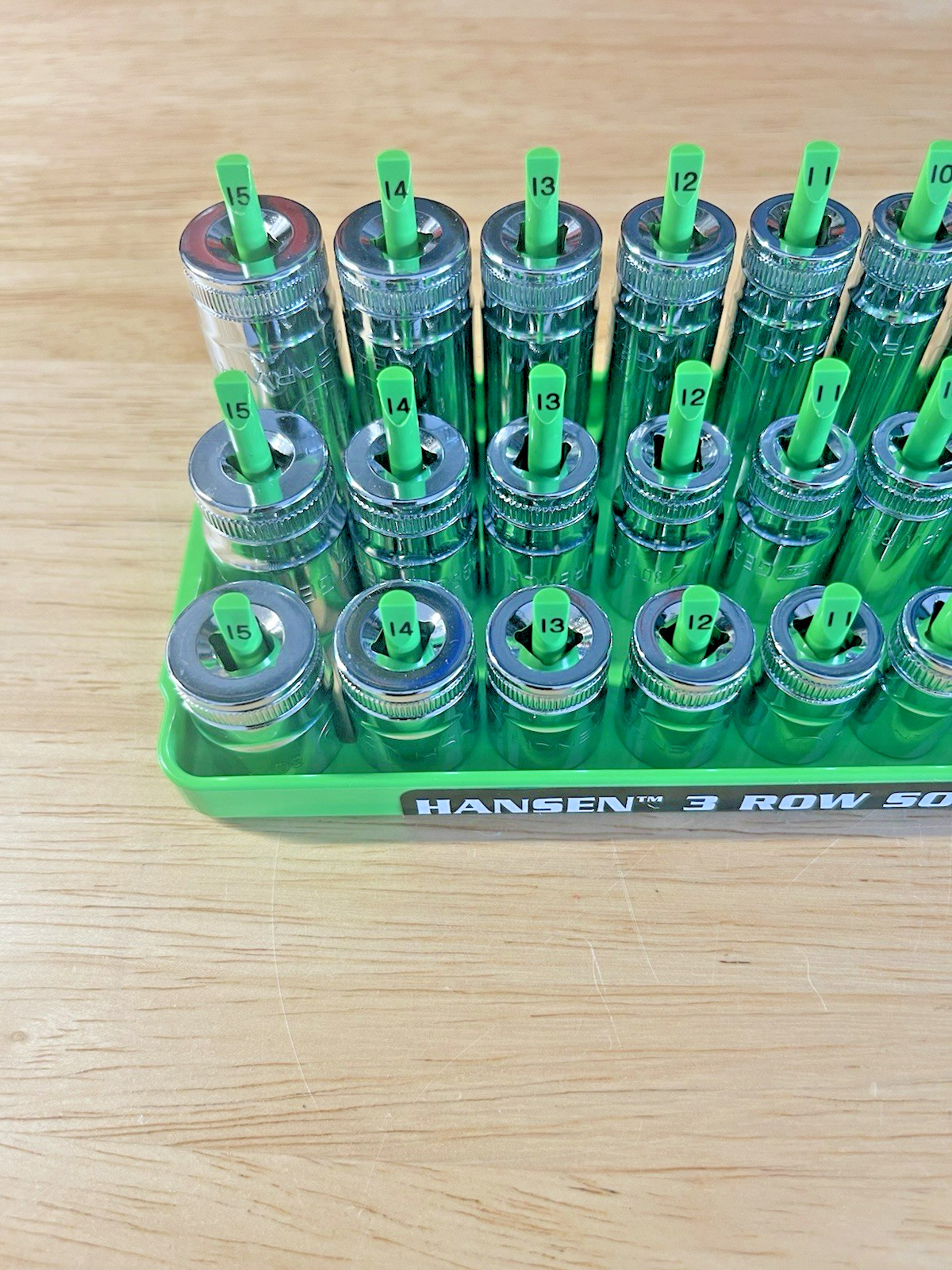 GearWrench 1/4” Metric & SAE Shallow Mid Deep 6 pt Sockets w/ Hansen Trays