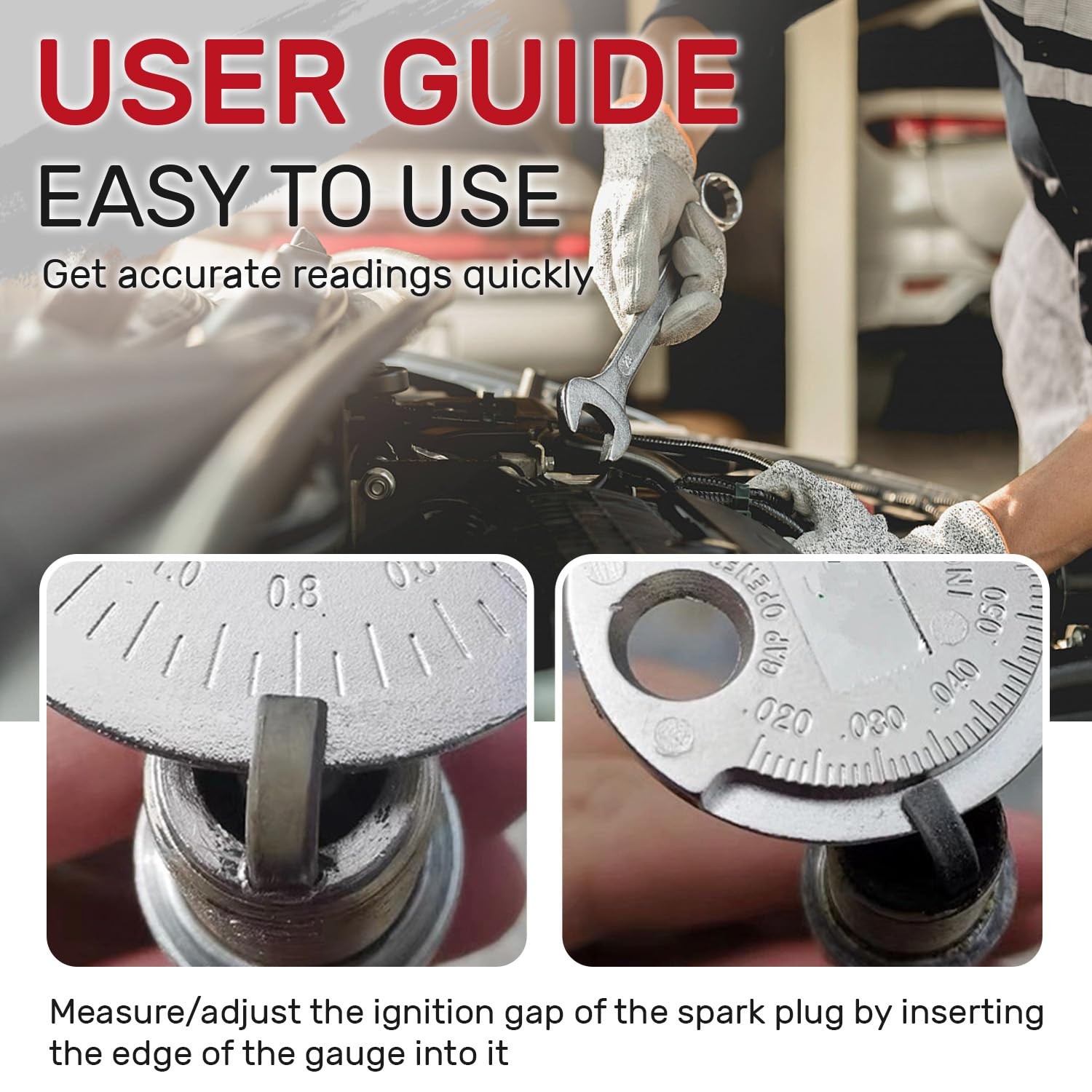 OLLBIT Spark Plug Gapper,Spark Measuring Tool,Scaled from .020″ to 1 Pcs