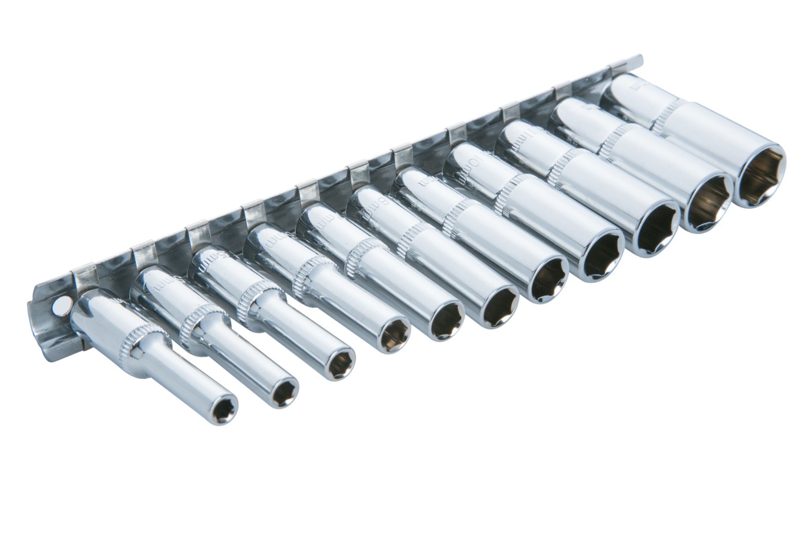 Blue Spot 1/4″ Drive Metric Deep Socket Set 4-13mm Long Reach Sockets On Rail