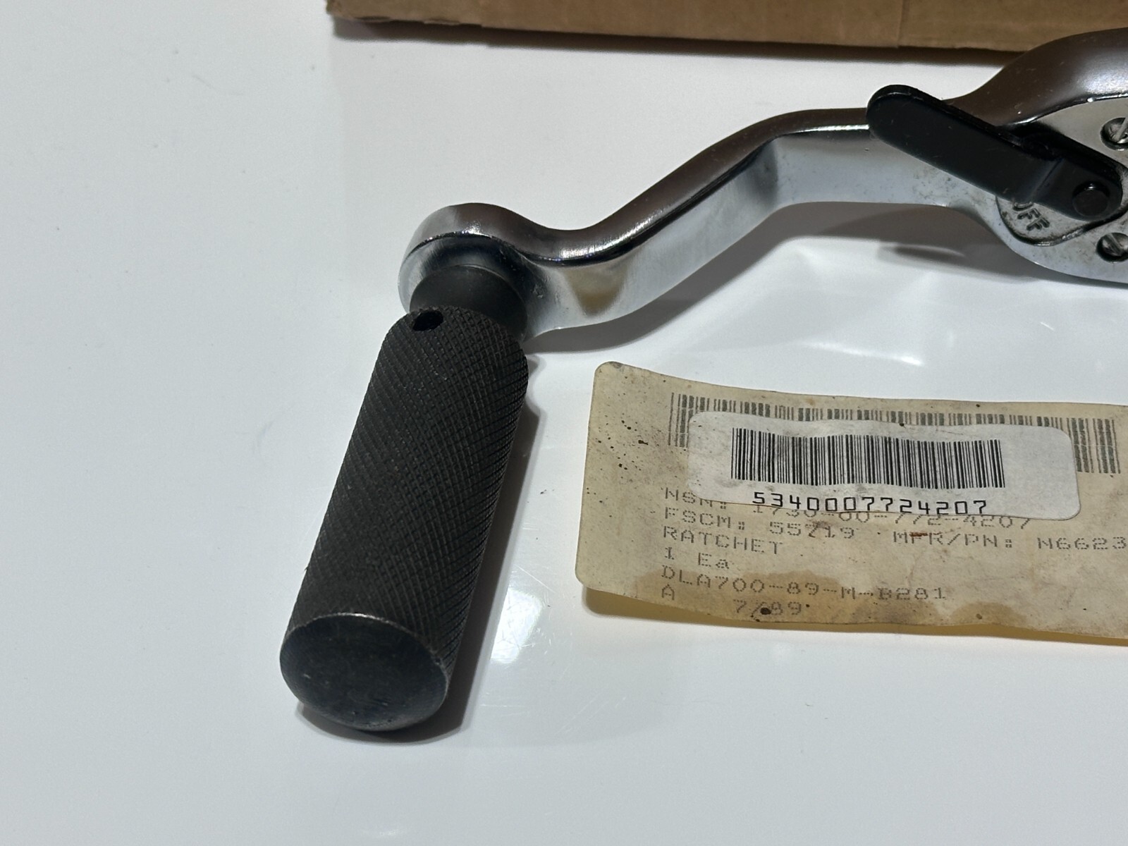 NOS Snap-On USA N6623 1/2 Drive Ratchet Offset Knurled Twist Spinner Handle RARE