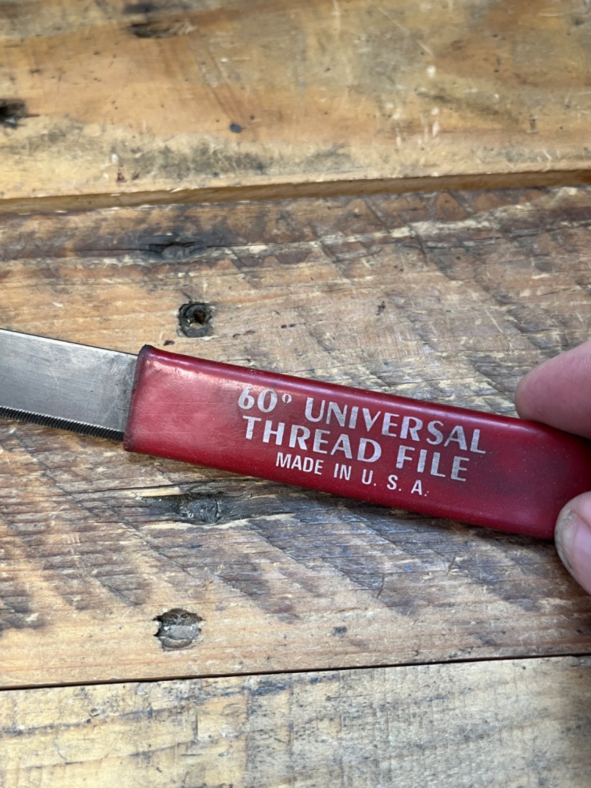 60 Degree 9″ Long Universal Thread File Knife Made In The USA