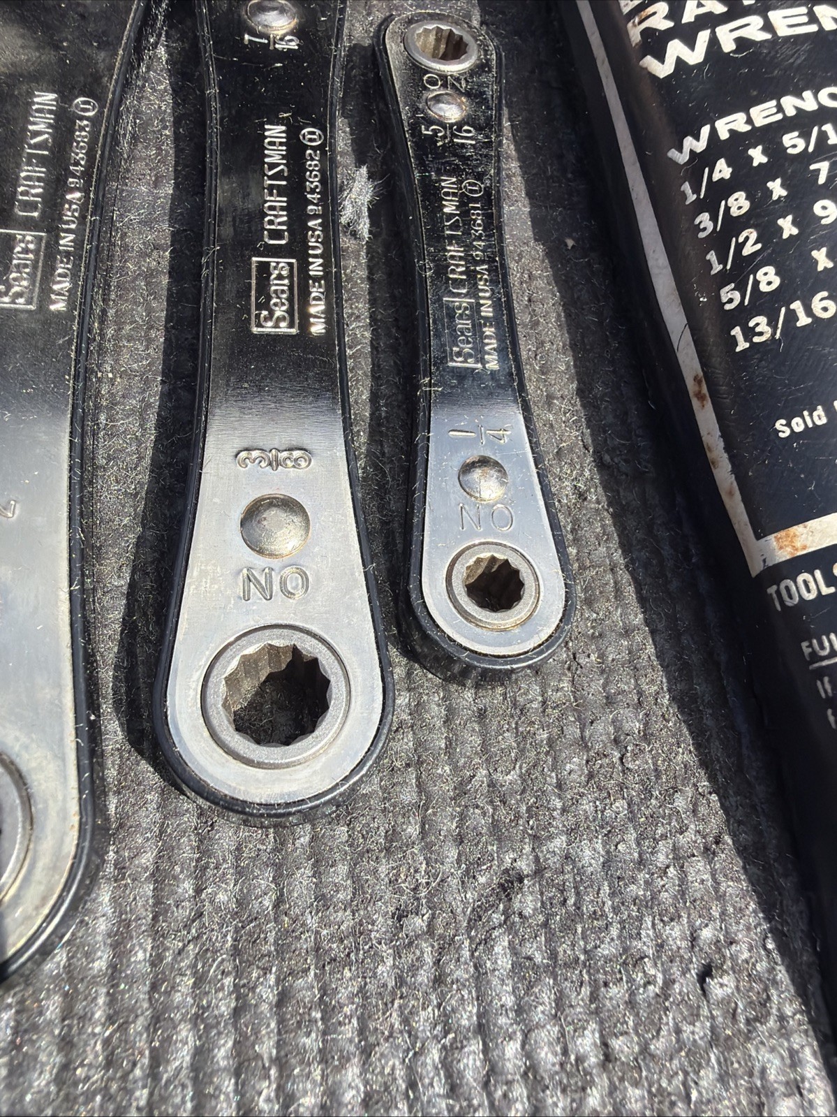 Sears Craftsman USA Nos 5pc Fog one Double Box Ratcheting Wrench Set Sae 4368