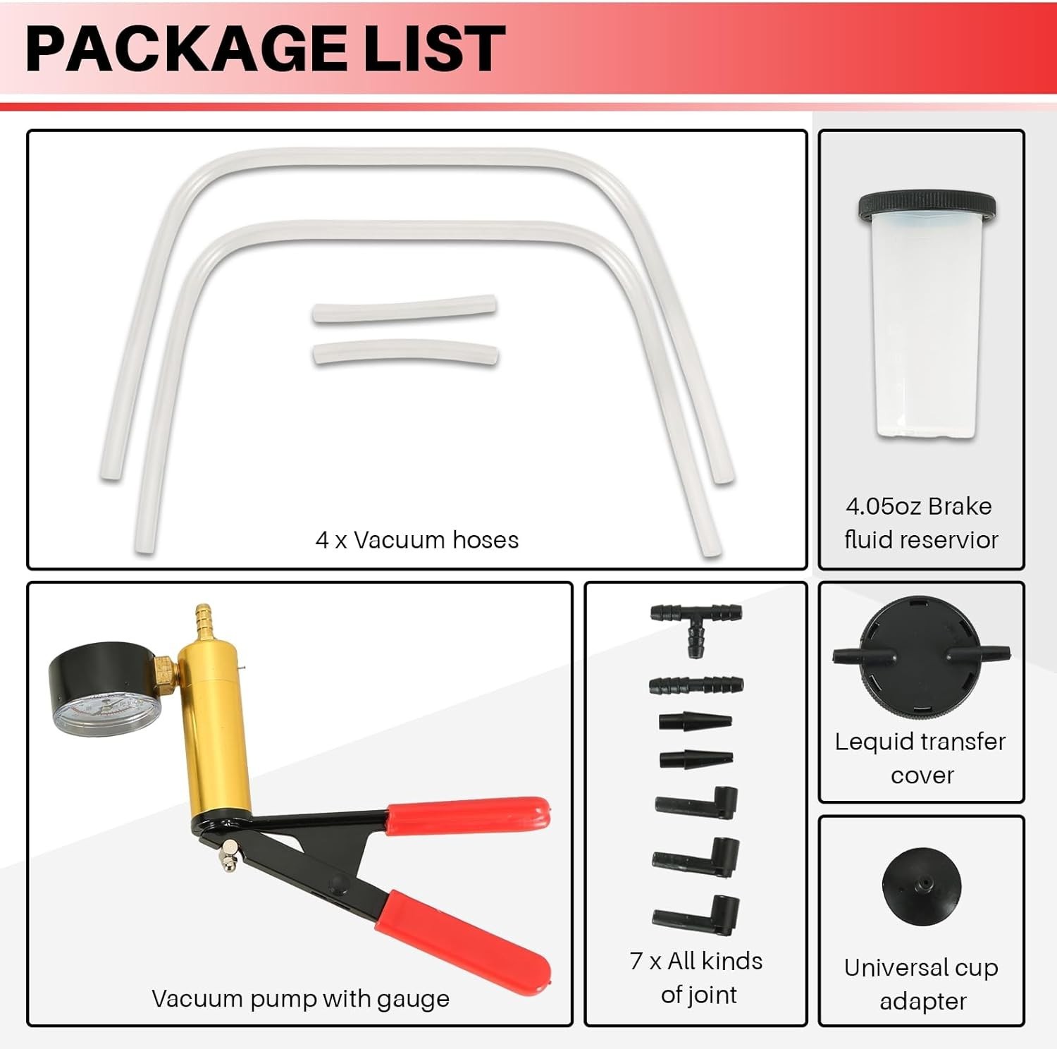 Multifunctional Handheld Vacuum Pump Tester – 16PCS Automotive Bleeding Kit