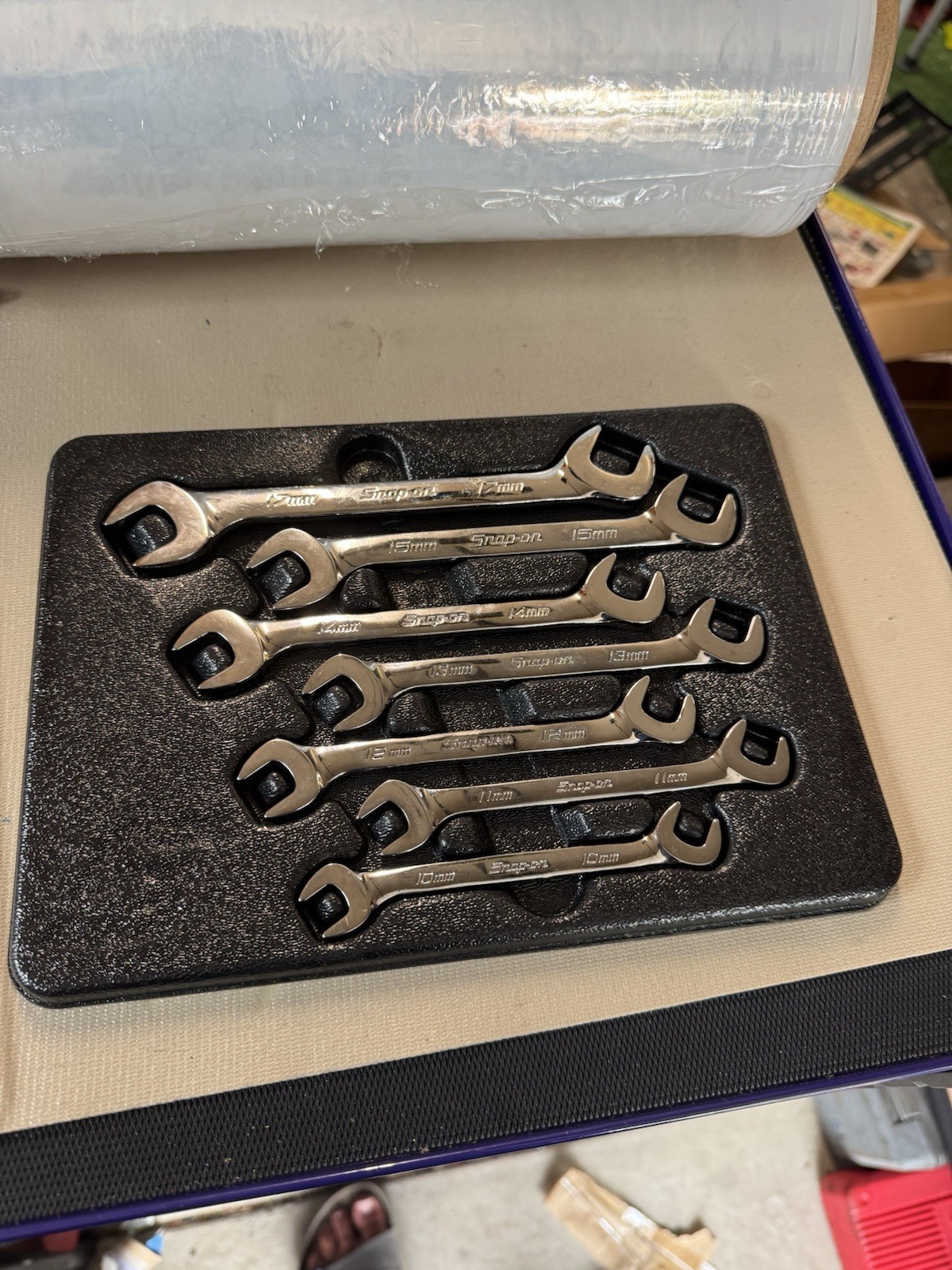 Snap-on VSM 10-15 & 17mm 7-Piece Four-Way Angle Open End Wrench Set