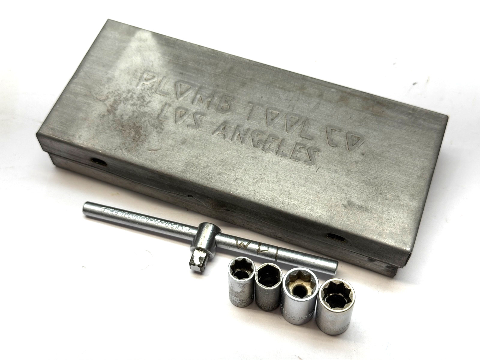 VTG Plomb 1/4″ Drive SAE Socket Set Sliding T & Case USA Ultrasonically Cleaned
