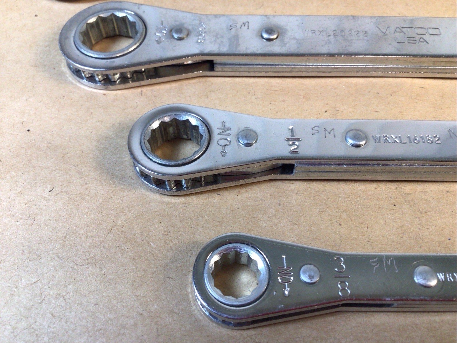 Matco 3/8” To 15/16” 12 Point Box Ratchet Wrench Set WRXL12142 To WRXL26302