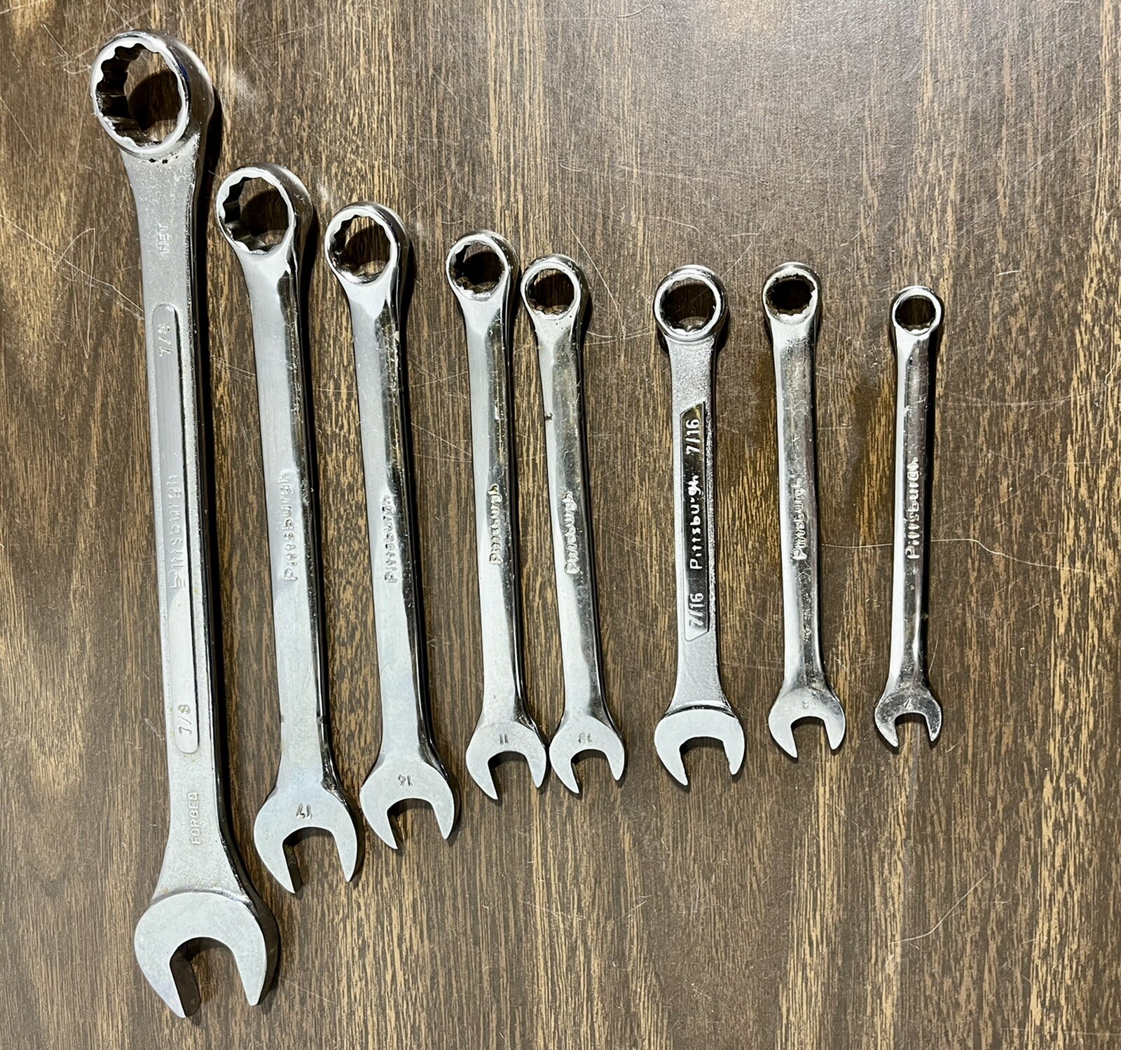 Pittsburg Vtg. Combination Metric & SAE Wrenches 12pt. Forged Steel India