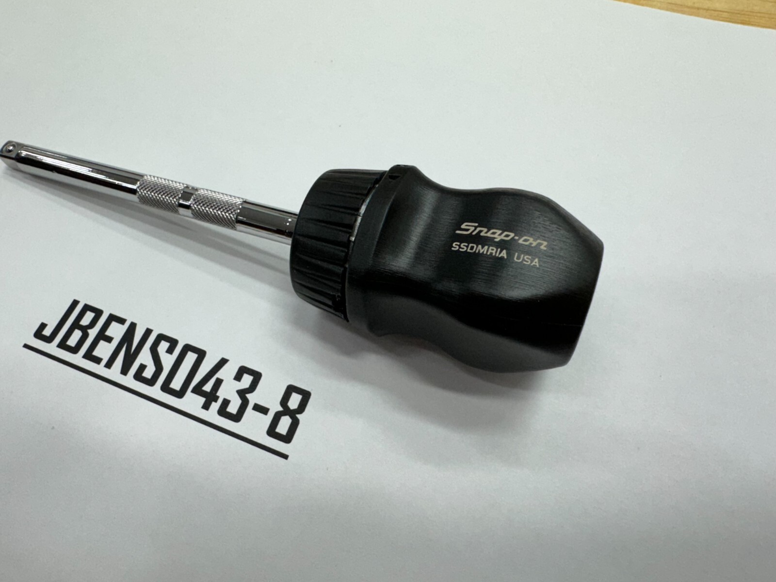 Snap-on Tools NEW BLACK 1/4″ Drive Stubby Hard Grip 4″ Ratcheting Socket Driver