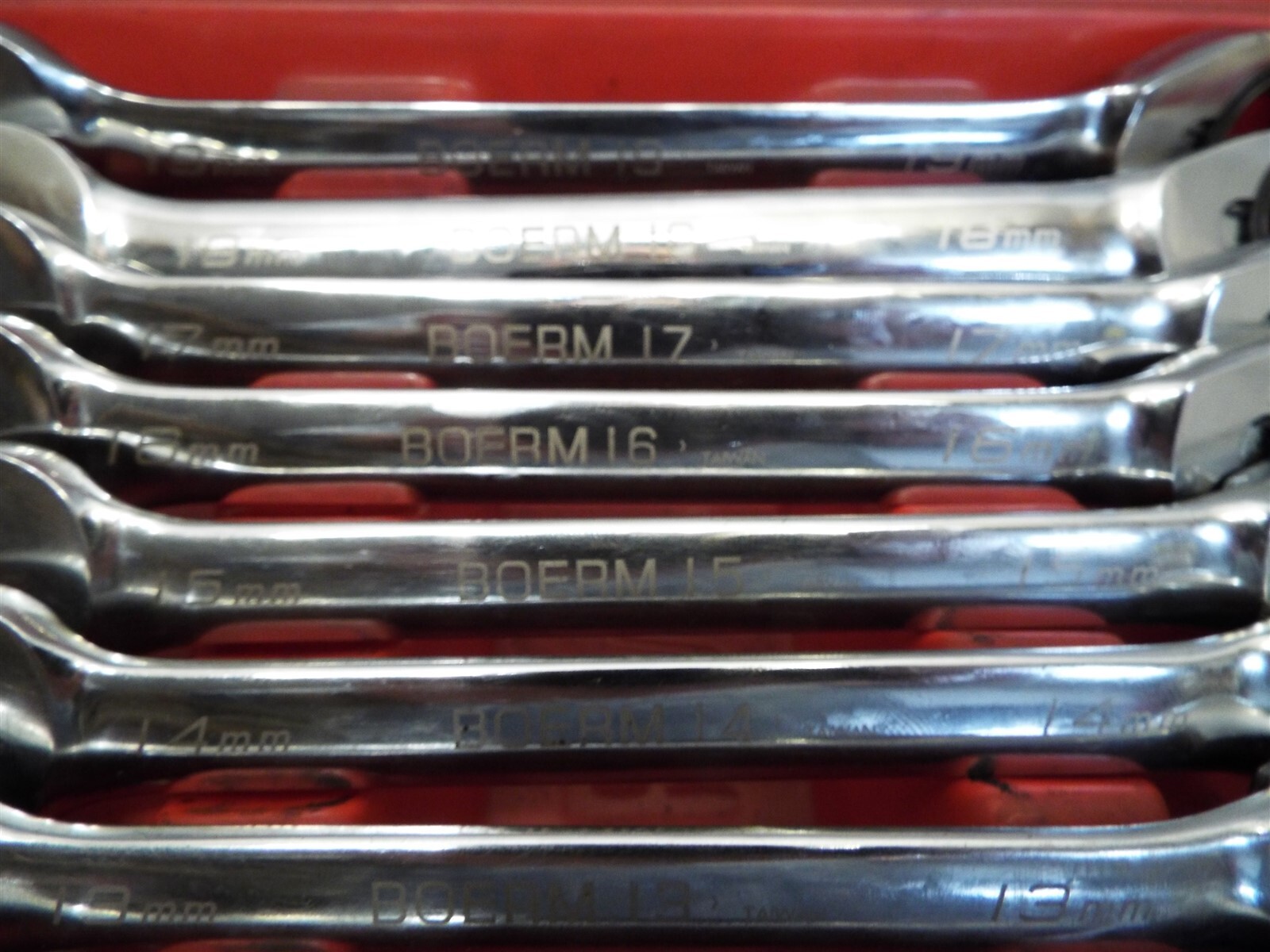 Set 12 Blue-Point Reversible Ratcheting Wrench Metric Combinaiton Tool BOERM712