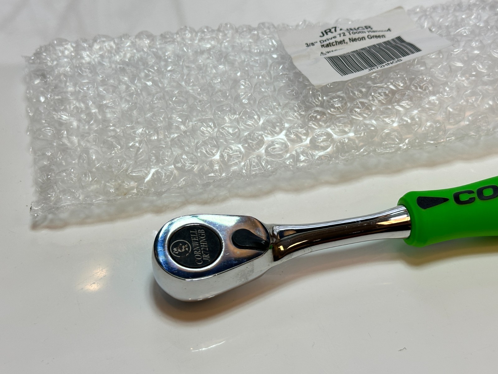 NEW Cornwell Tools USA JR72HNGB 3/8” Drive 72 Tooth NEON GREEN Soft Grip Ratchet