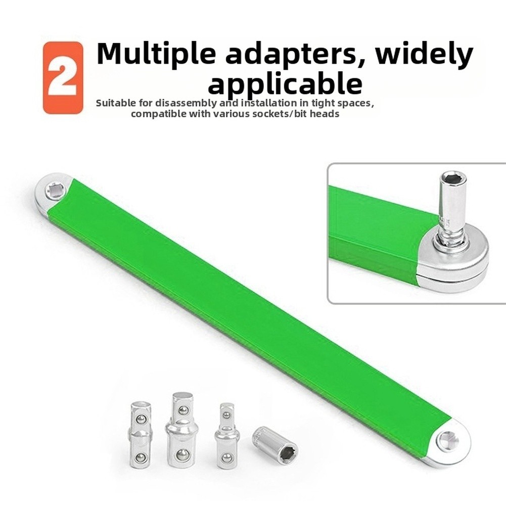 Automotive Ratchet Wrench Set with Extension and Multiple Adapter Sizes