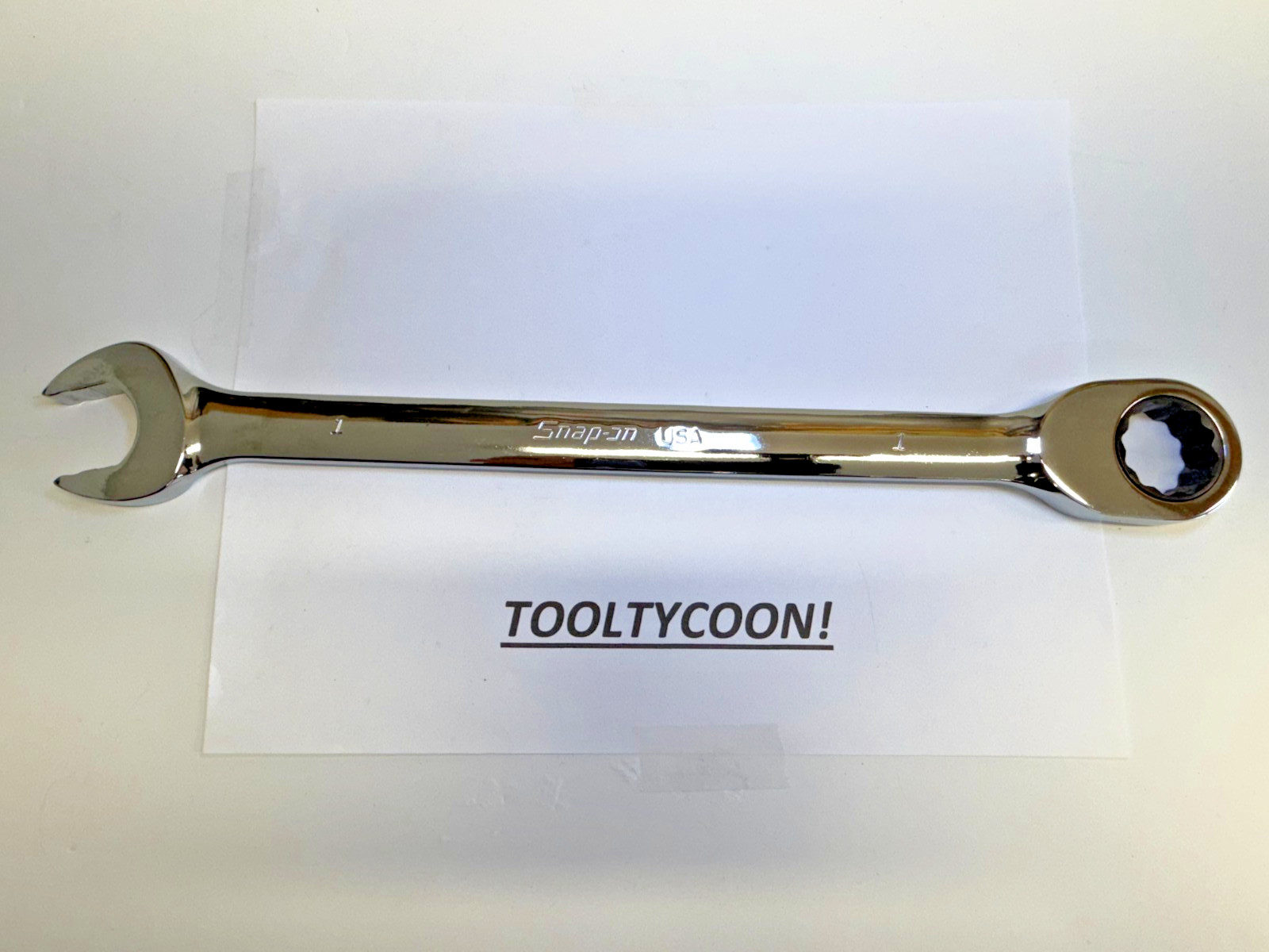 Snap-on Tools NEW 1″ SAE 0° Non-Reversing Ratcheting Combo Wrench SOXR32