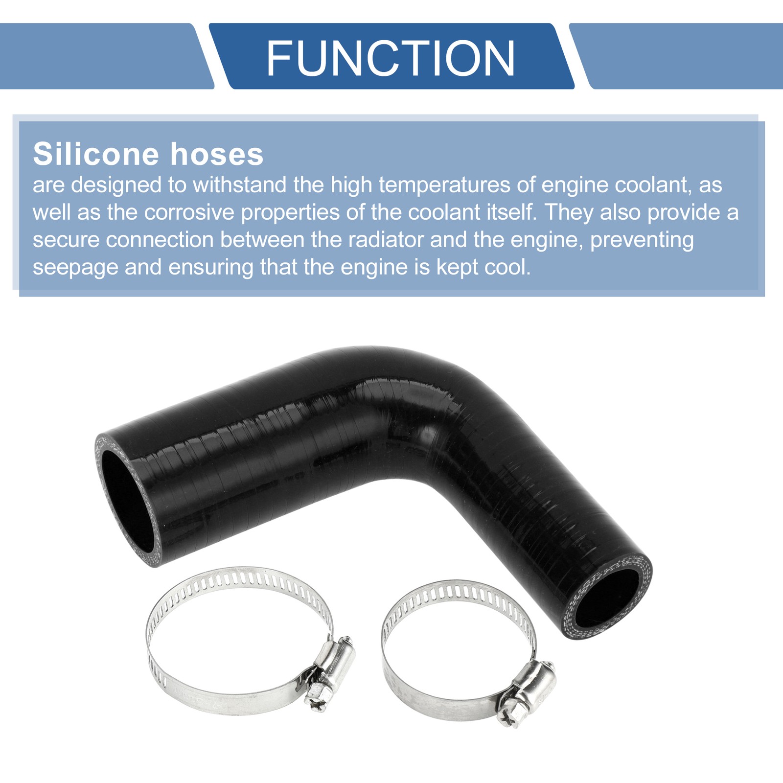 1 Set 25-35mm 0.98″-1.38″ ID 102mm 4.02″ Length 90° Hose Black