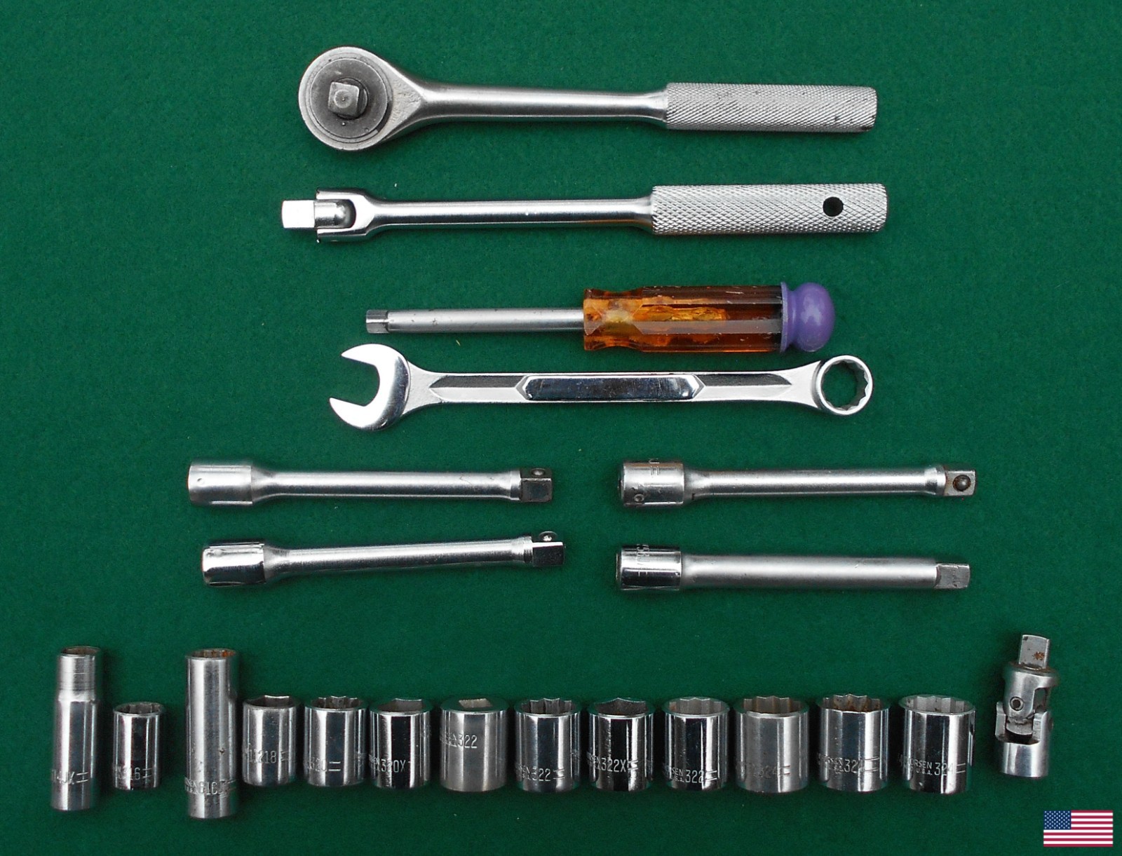 THORSEN / ACTION 22 pc 1/4″ & 3/8″ dr SAE Socket Wrench Set * FREE SHIPPING! *