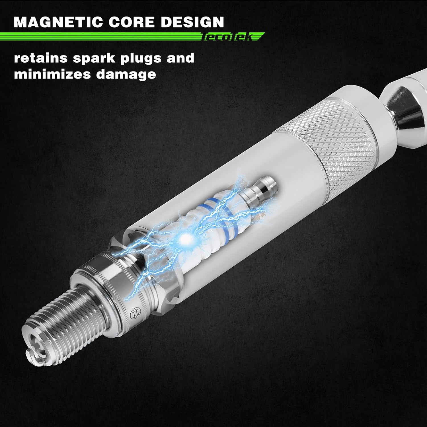 7 Piece 3/8-Inch Drive Magnetic Swivel Spark Plug Socket Set, One Size