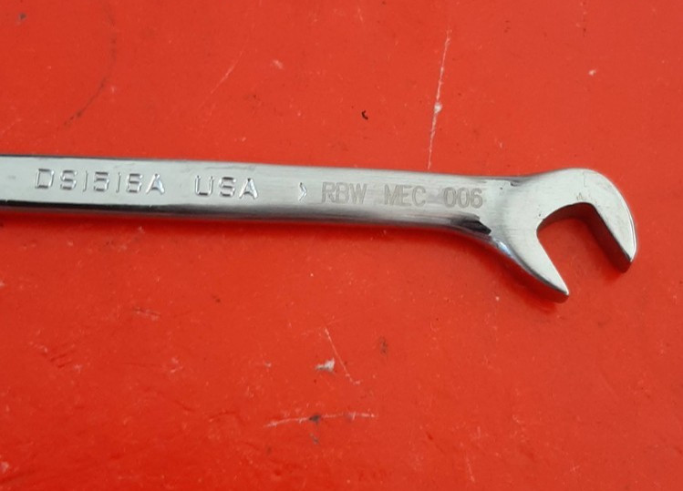 Snap-on DS1516A Offset Angle Open End 15/64 x 1/4″ Ignition Wrench ENGRAVED