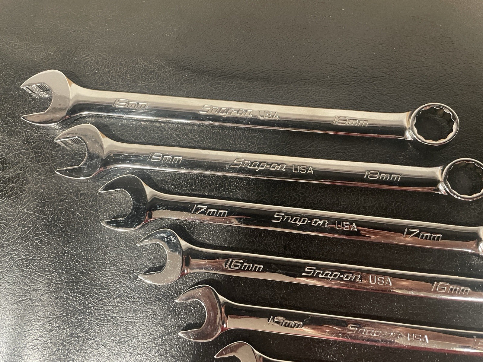 Snap-on 13pc 12 Pt Metric Flank Drive Wrench Set PRO-FI foam 7-19mm SOEXM01FMBR