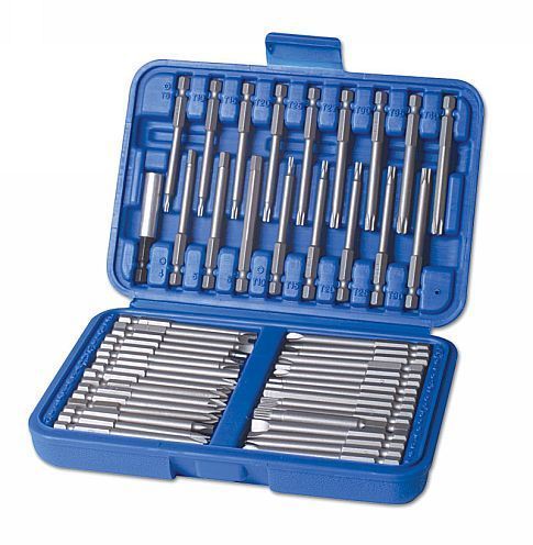 TOOLS EXTRA Large Long Bit Set 50 pieces 75mm Long + Bit Holder